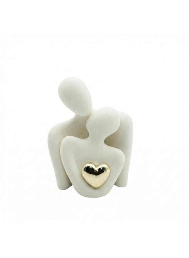 BERAM White Cherished Hearts for Men and Women Unisex Romantic Heart Sculpture Gift Modern White Resin Décor for Couples Anniversary Wedding Valentine’s Day Home and Office Decoration - Image 1